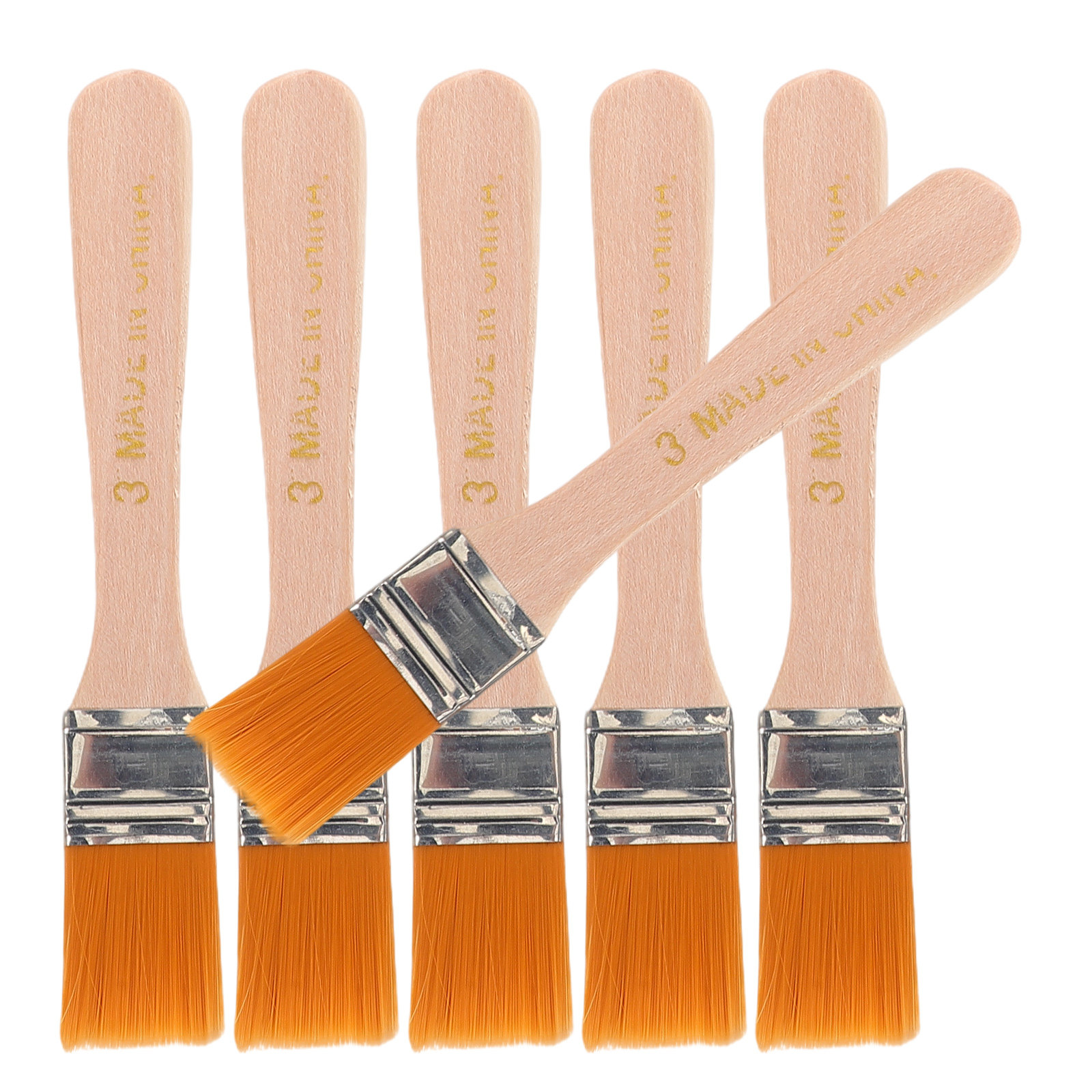 Art Craft Door - 6Pcs Soft Nylon Paint Brushes Wood