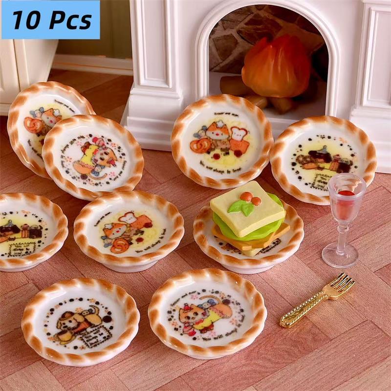 Art Craft House - 10Pcs/set Dollhouse Miniature Puppy Dog Print