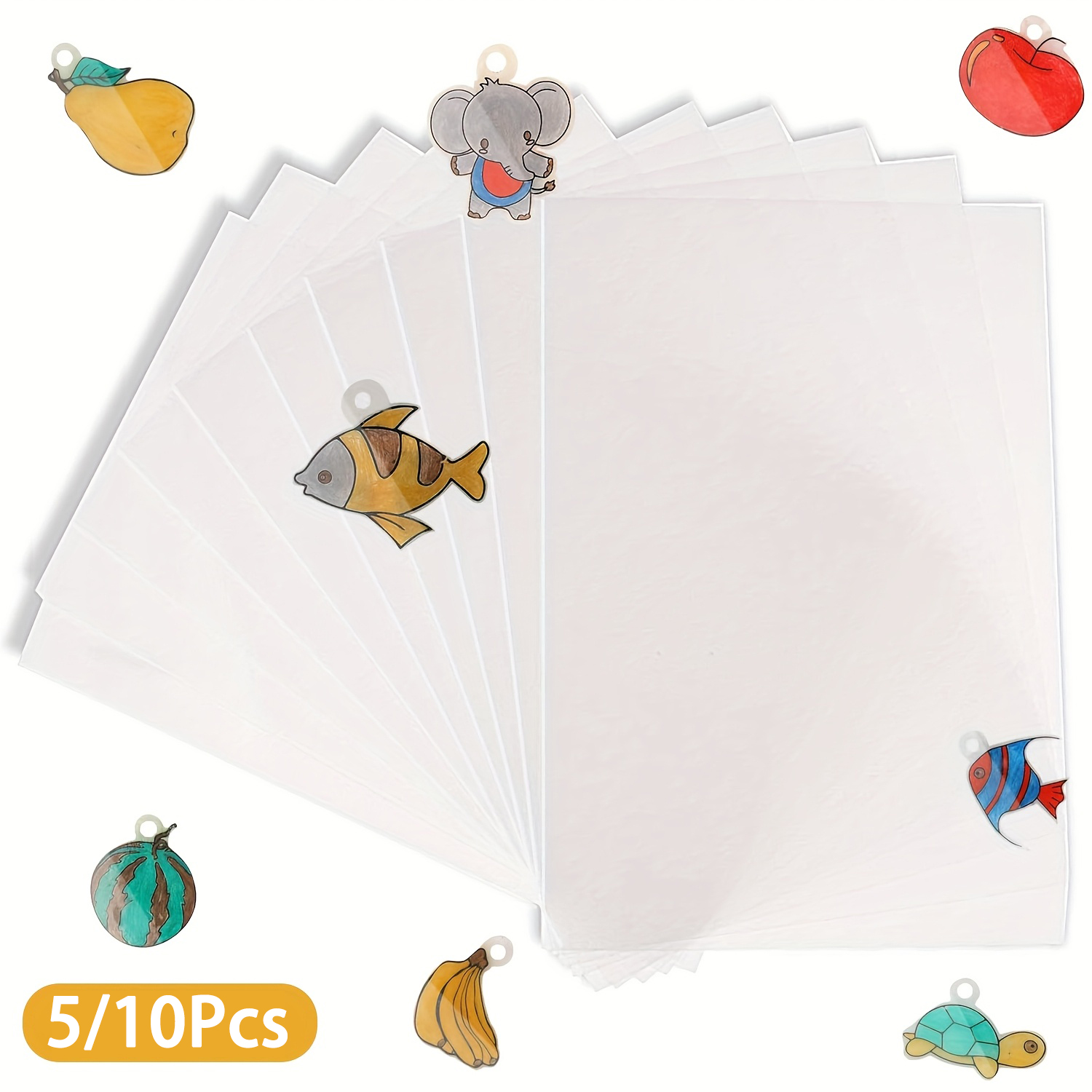 Art Craft Birthday Party - 5-10 Pcs Shrink Plastic Sheets Shrinky