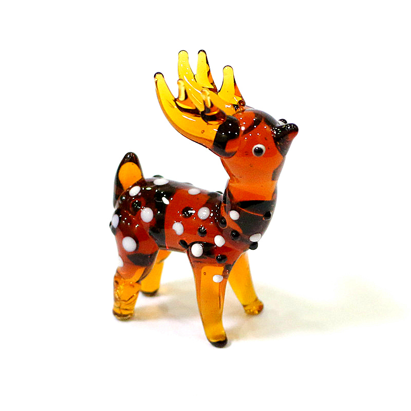 Art Craft Display - Custom Cute Christmas Deer Glass Figurine