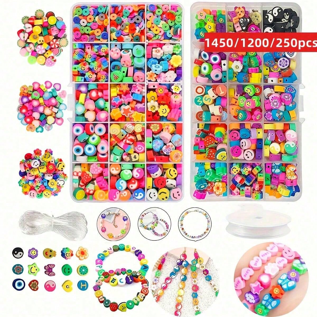 Polymer Clay Set - 1450/1200/250pcs Polymer Clay Beads Set, Box,