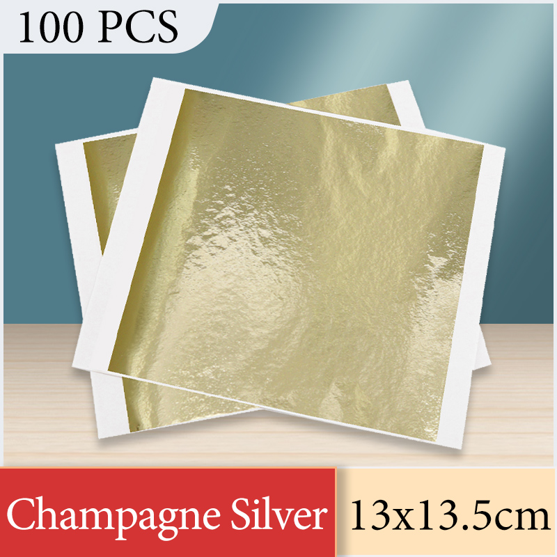 Art Craft Birthday Party - 13x13.5cm Champagne Silver Foil Paper Gold