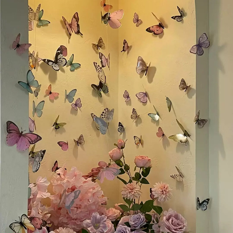 Art Craft Birthday Party - 12pcs 3D Butterfly Wall Stickers DIY