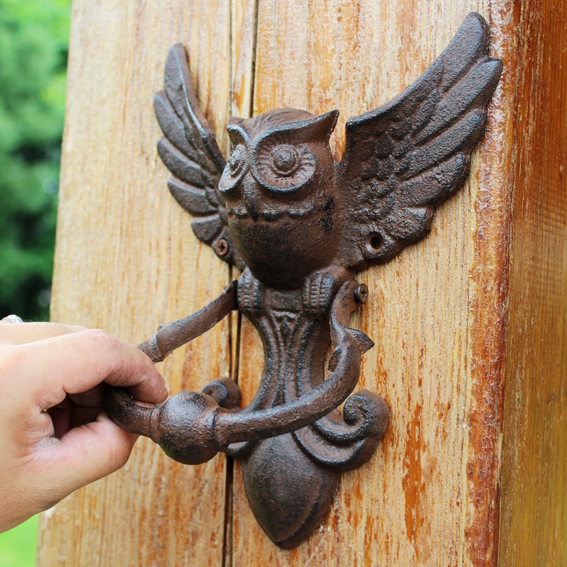 Rustic Owl Cast Iron Door Knoc - огляд і ціна Art Craft Door