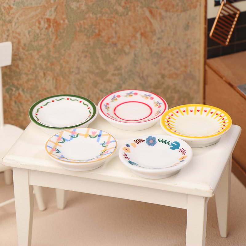 5Pcs 1/12 Dollhouse Mini Plate - огляд і ціна Art Craft House