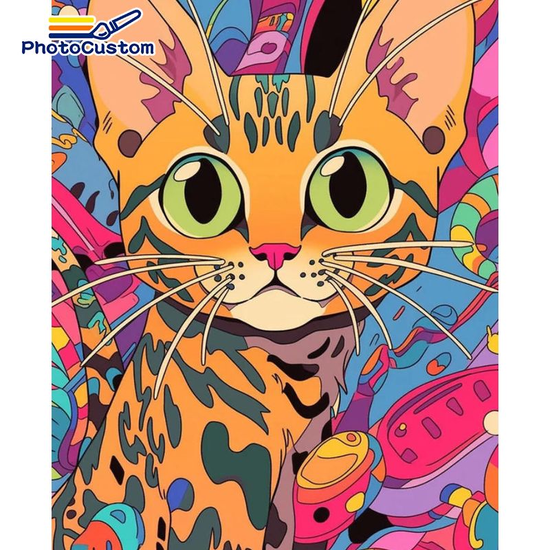 PhotoCustom Ginger Cat Paintin - огляд і ціна Art Craft Ideas Easy