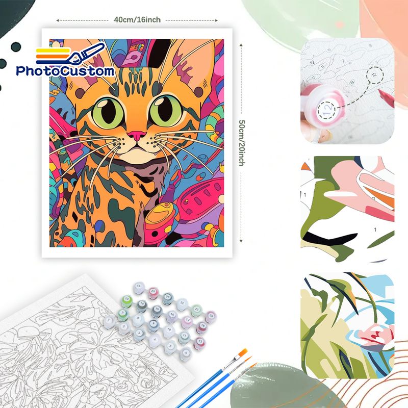 PhotoCustom Ginger Cat Paintin - огляд і ціна Art Craft Ideas Easy