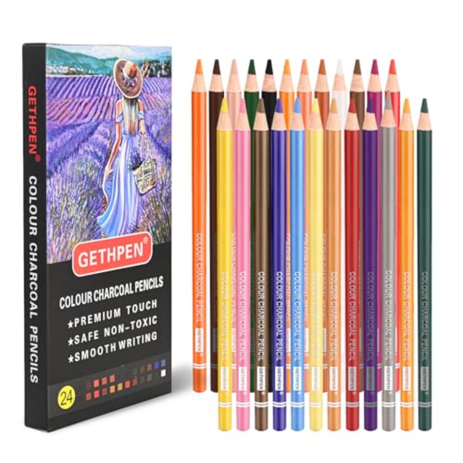 Colored Charcoal Pencils Drawi - огляд і ціна Chalk Pastel Set