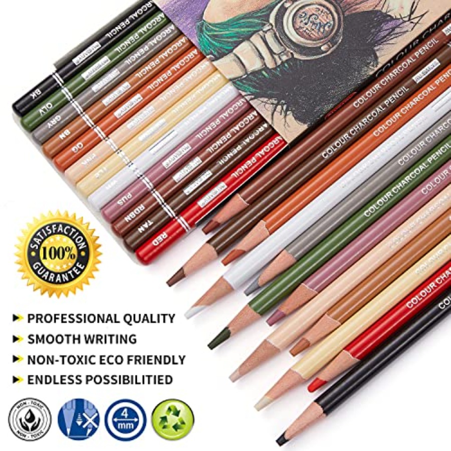 Professional Colored Charcoal  - огляд і ціна Chalk Pastel Set