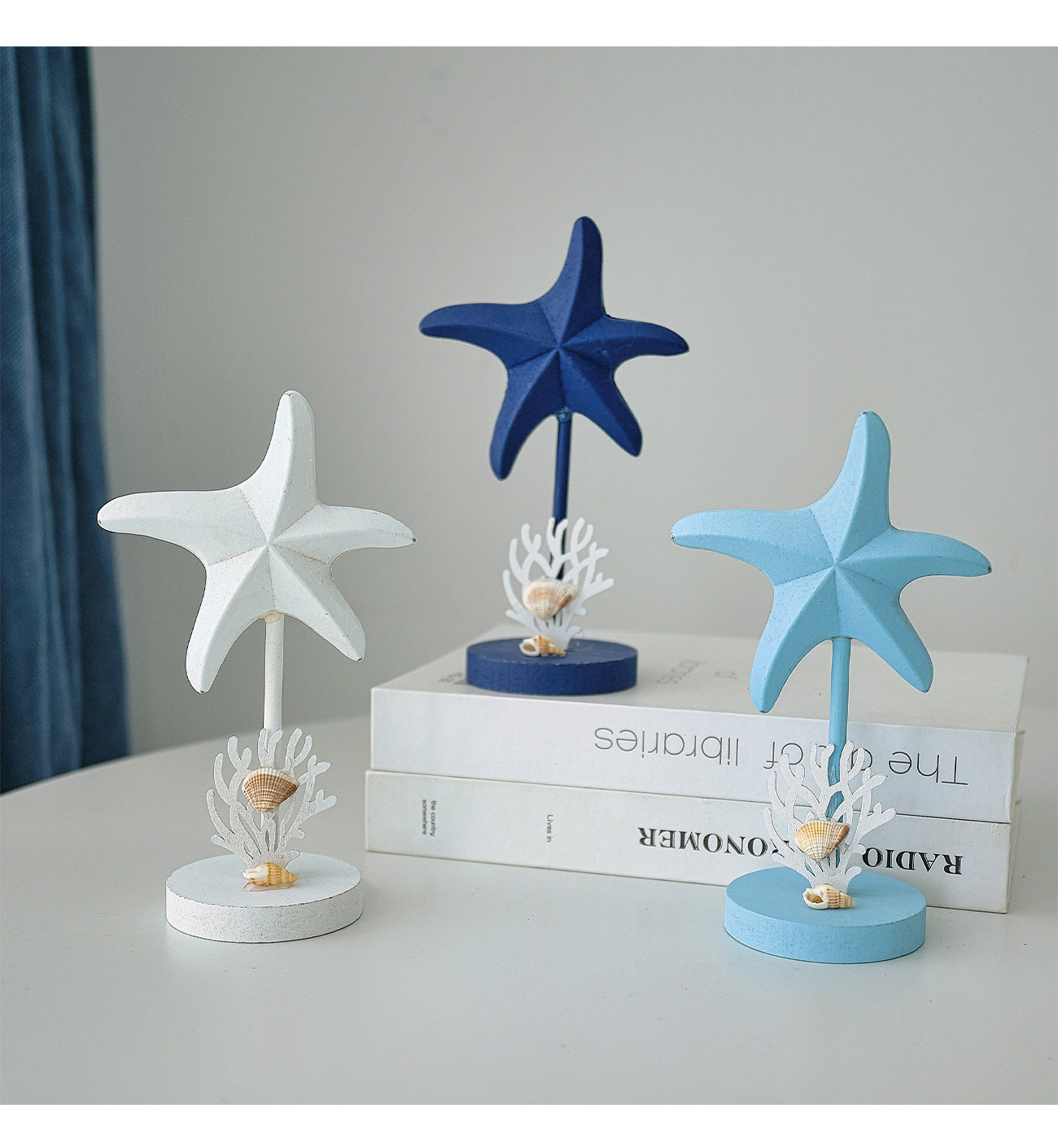 3Pcs Ocean Style Wooden Starfi - огляд і ціна Art Craft Restaurant