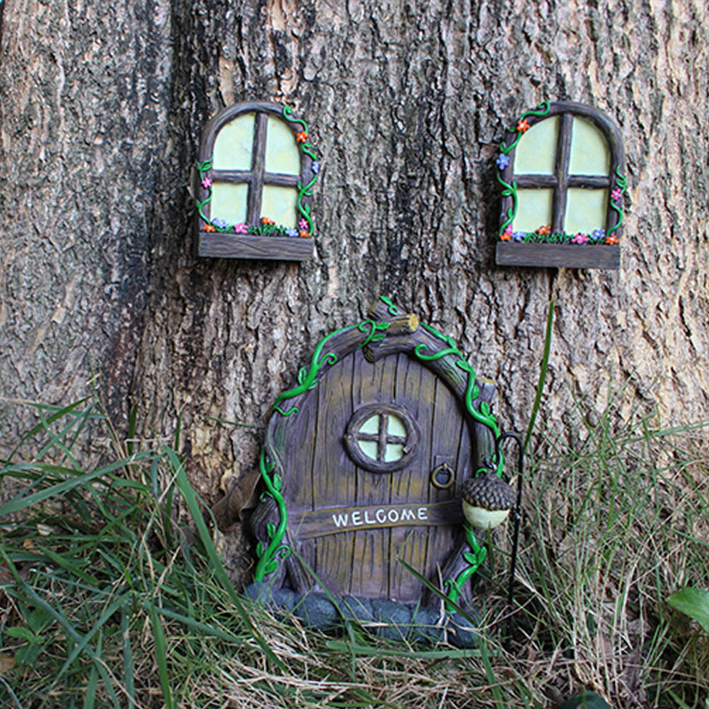 3pcs Tree Sculpture Garden Gno - огляд і ціна Art Craft Door