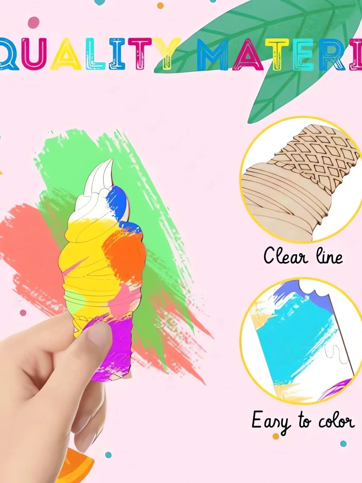6/30pcs Ice Cream Wood Cutouts - огляд і ціна Art Craft Birthday Party