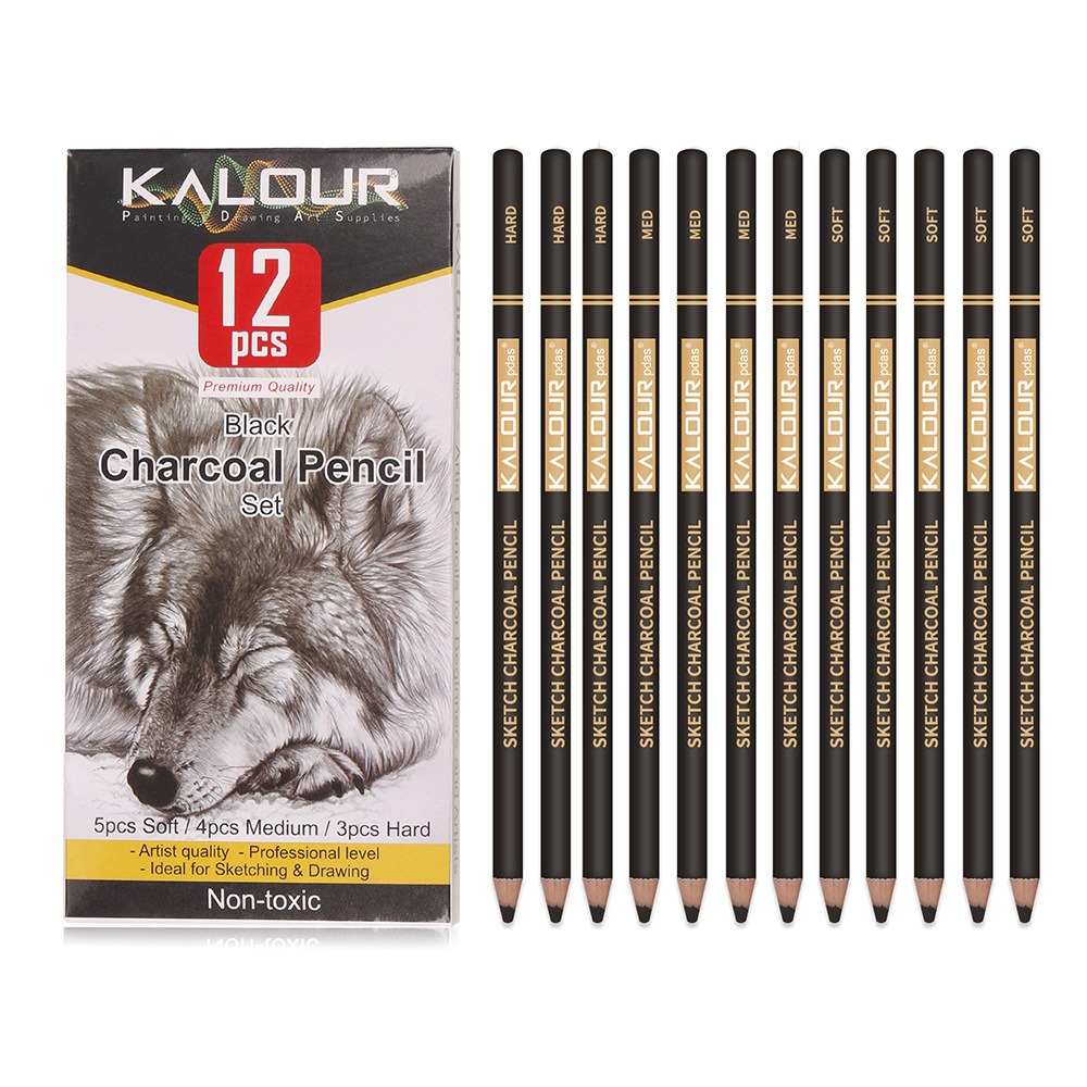 KALOUR Colored Charcoal Pencil - огляд і ціна Chalk Pastel Set