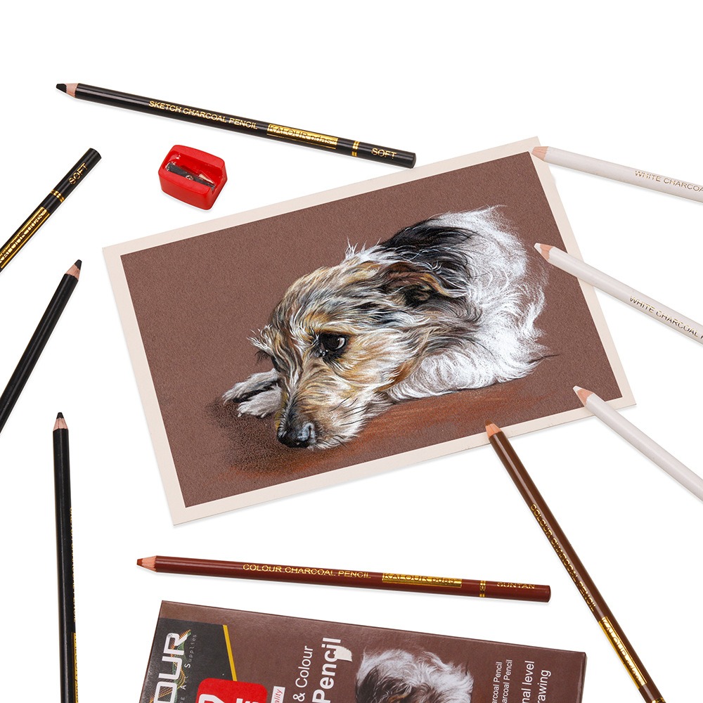 KALOUR Colored Charcoal Pencil - огляд і ціна Chalk Pastel Set