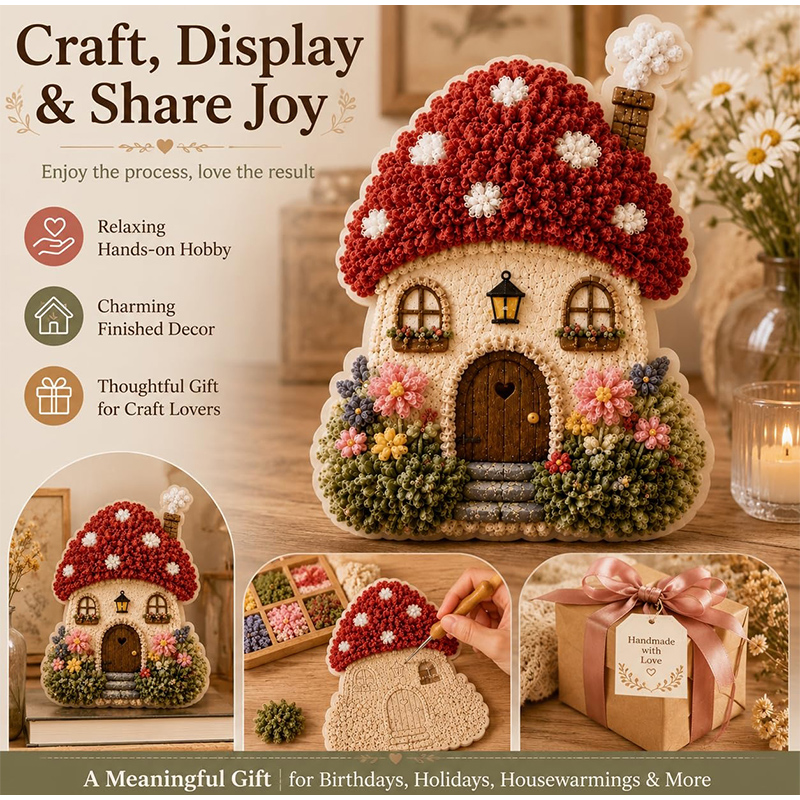 3D Fabric Poke Art Kit Mushroo - огляд і ціна Art Craft Display
