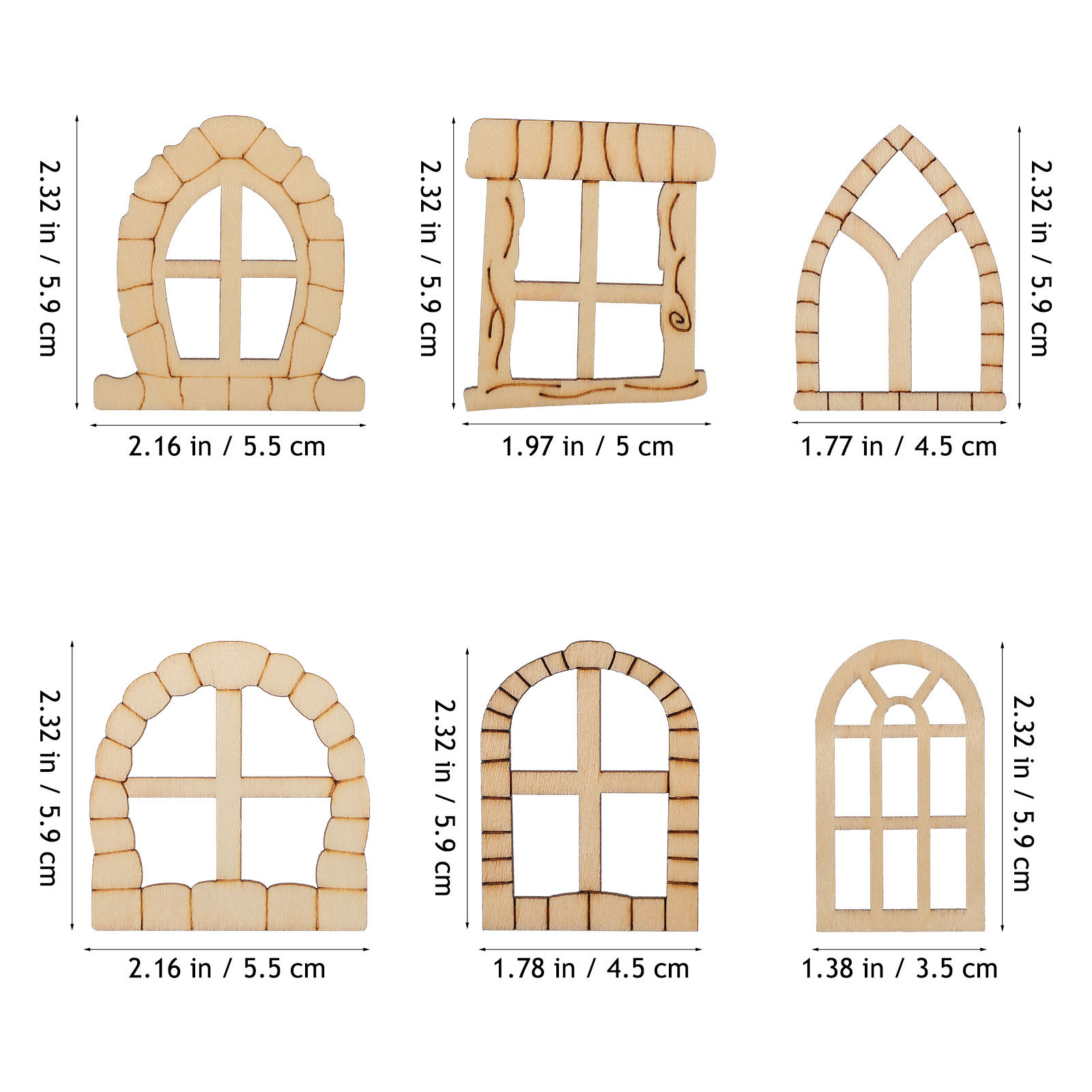 25pcs Miniature Wooden Door Wi - огляд і ціна Art Craft Door