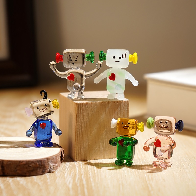Cute Face Robot Handcrafted Gl - огляд і ціна Art Craft Robot