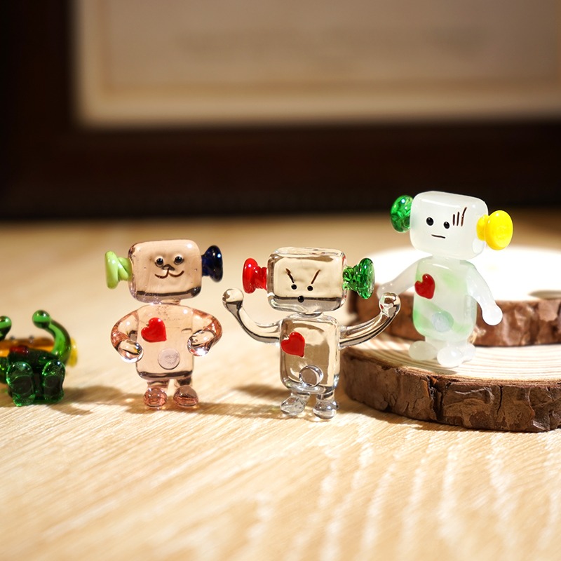 Cute Face Robot Handcrafted Gl - огляд і ціна Art Craft Robot