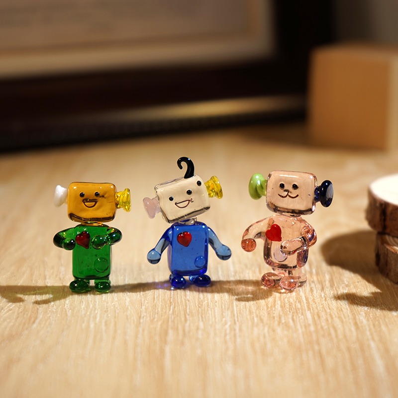 Cute Face Robot Handcrafted Gl - огляд і ціна Art Craft Robot